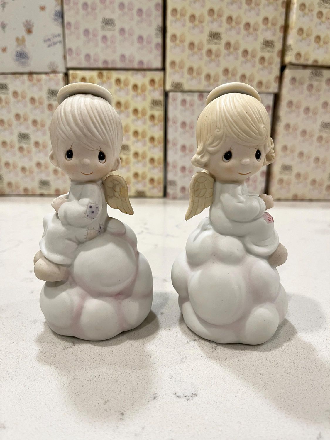 Precious Moments My Guardian Angel Boy and Girl Music Boxes E5205 E5206