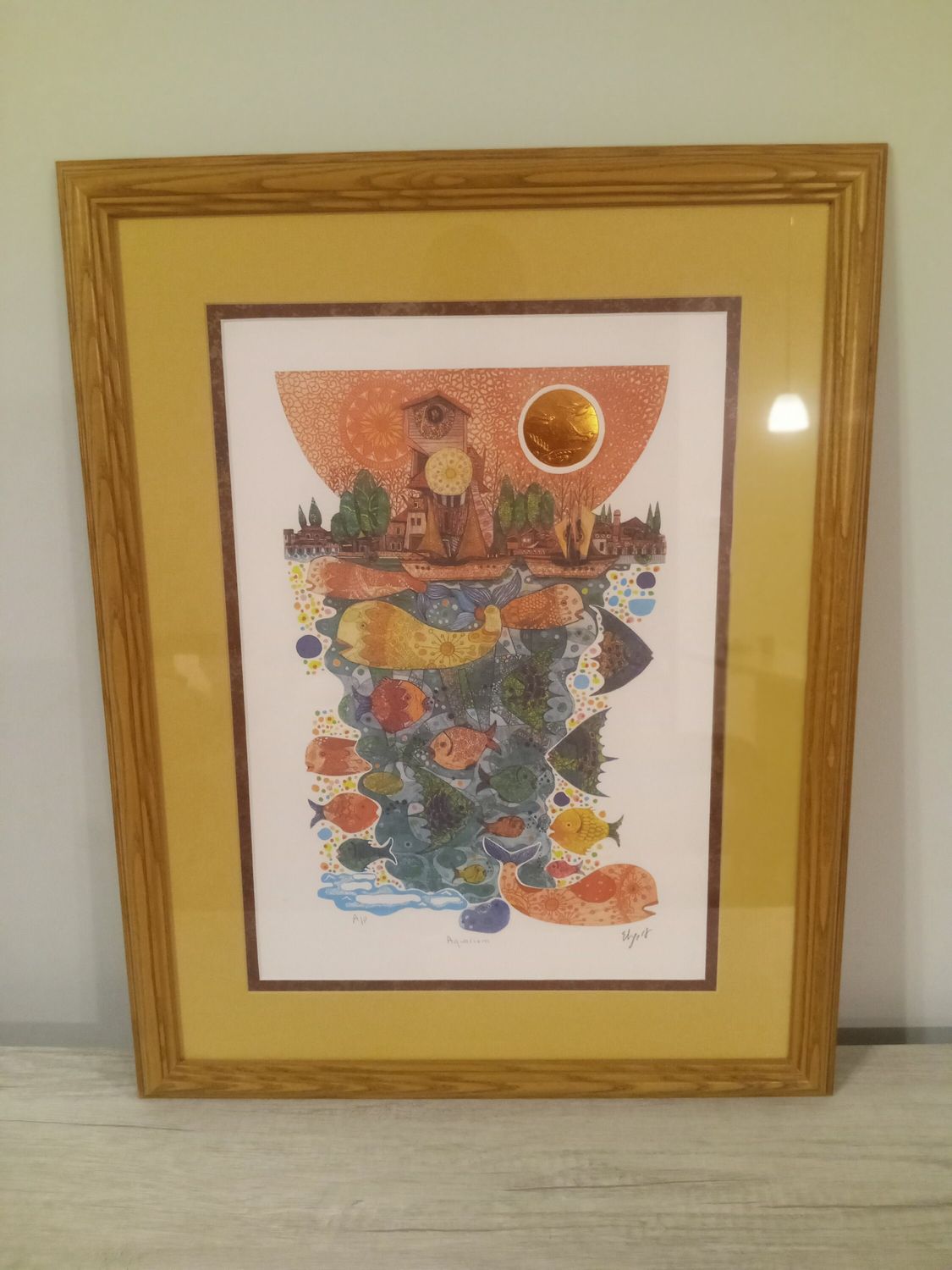 Amram Ebgi &quot;Aquarium&quot; 16 x 12 Etching Artist Proof w/ COA