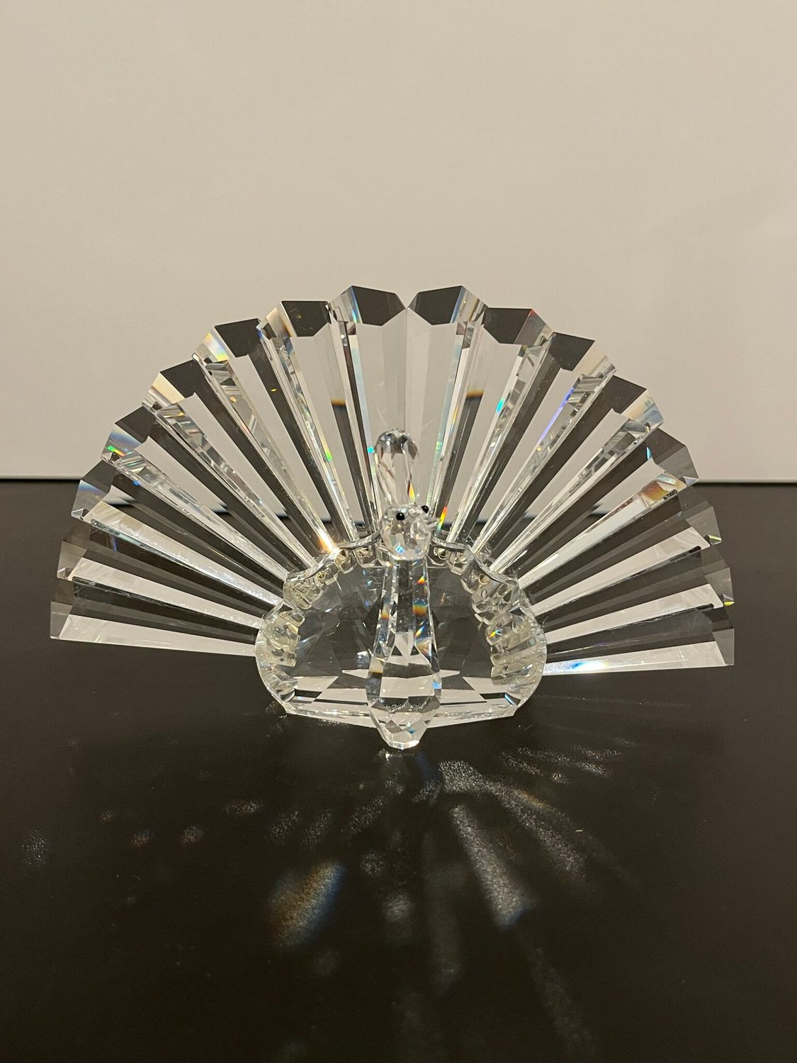 Crystal World Large Peacock Lead Crystal