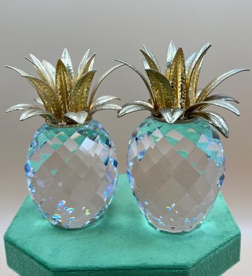 Swarovski Pineapple Candleholder 136G Set #010062 Swarovski Pineapple Candleholder 136G Set #010062
