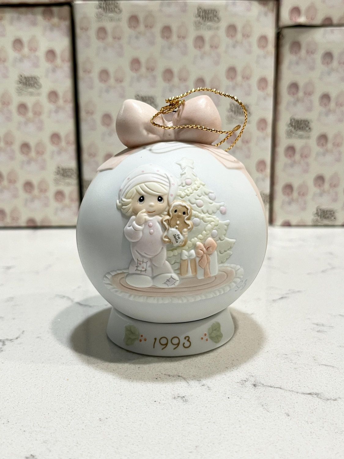 Precious Moments Wishing You the Sweetest Christmas 1993 Ball Ornament #530190