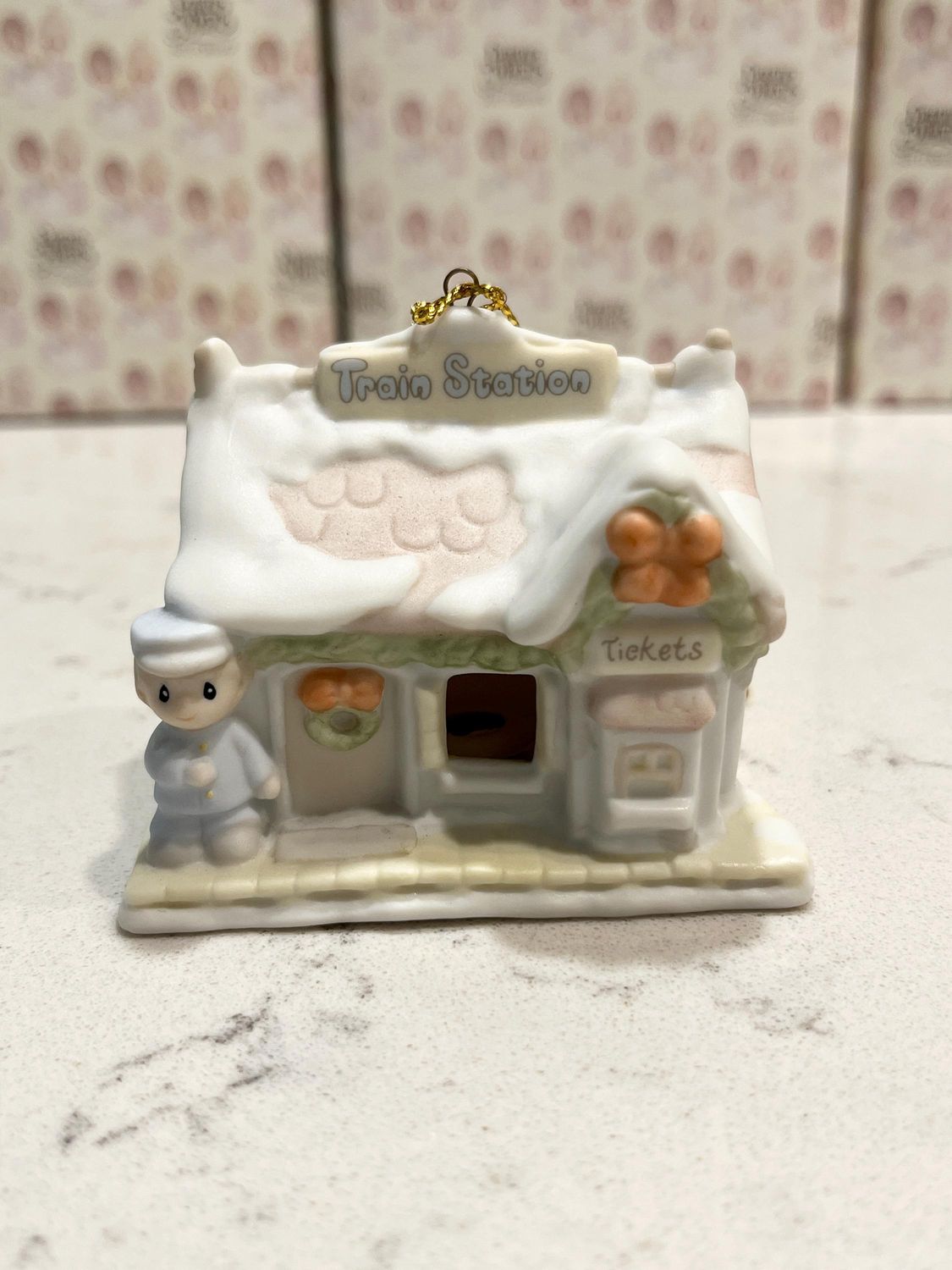 Precious Moments Sugar Town Train Station Ornament #184101