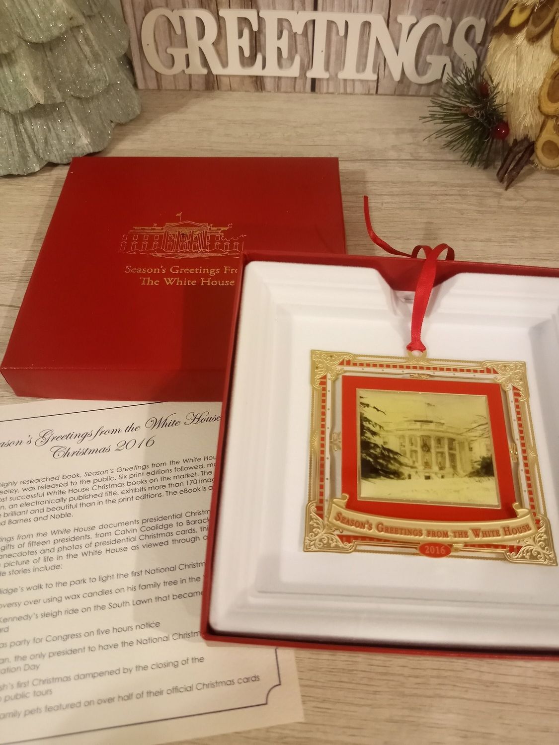 White House 2016 Red Frame ornament