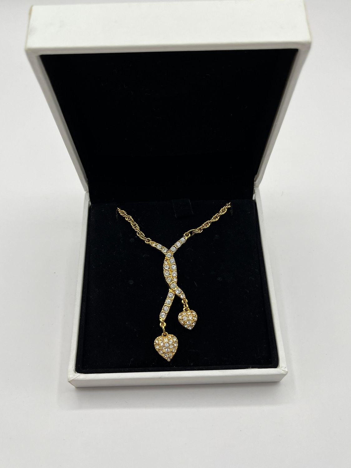 Swarovski Double Heart Pendant Necklace 16 inch plus extension