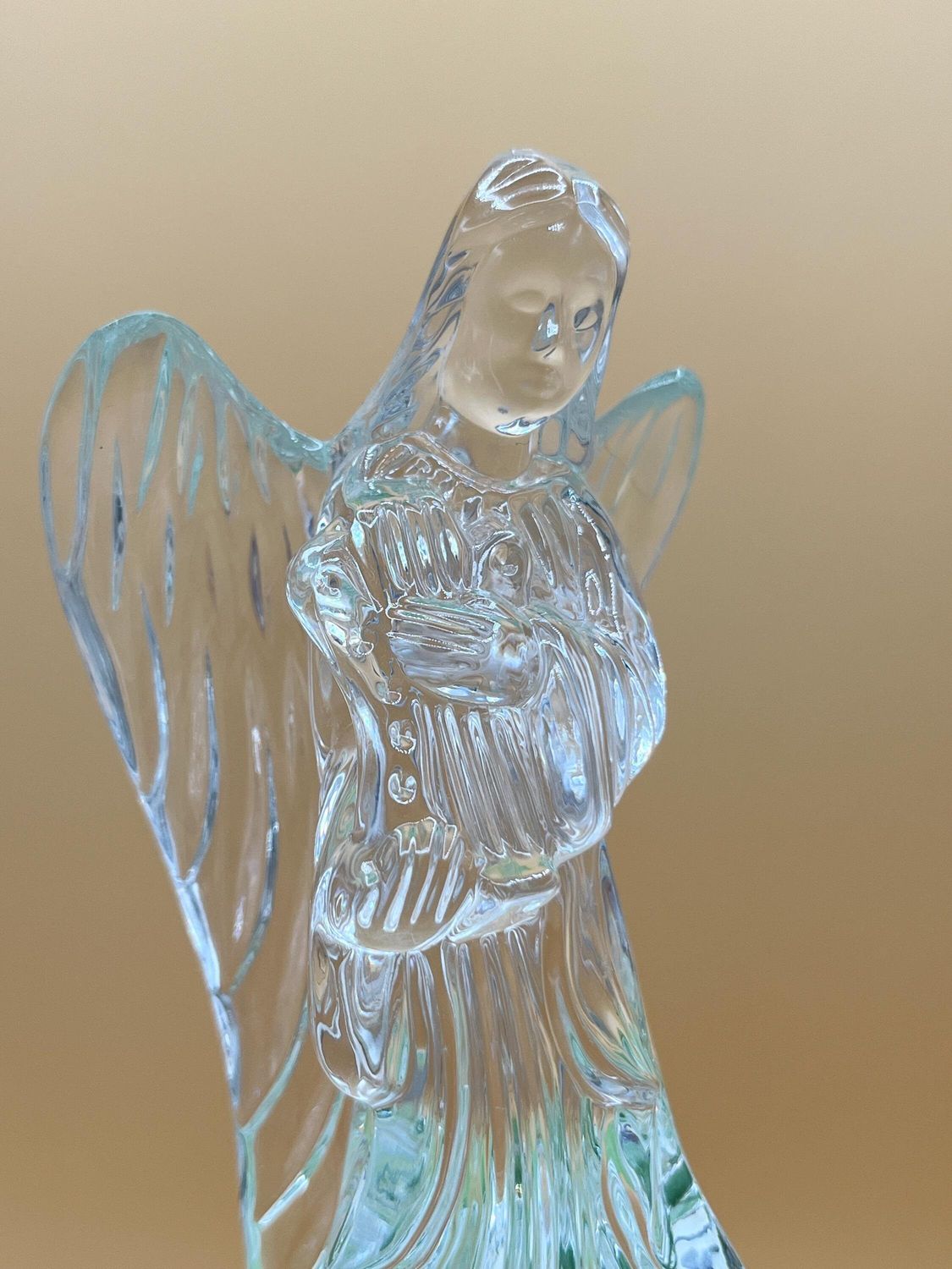 Crystal Angel with Harp 6&quot;