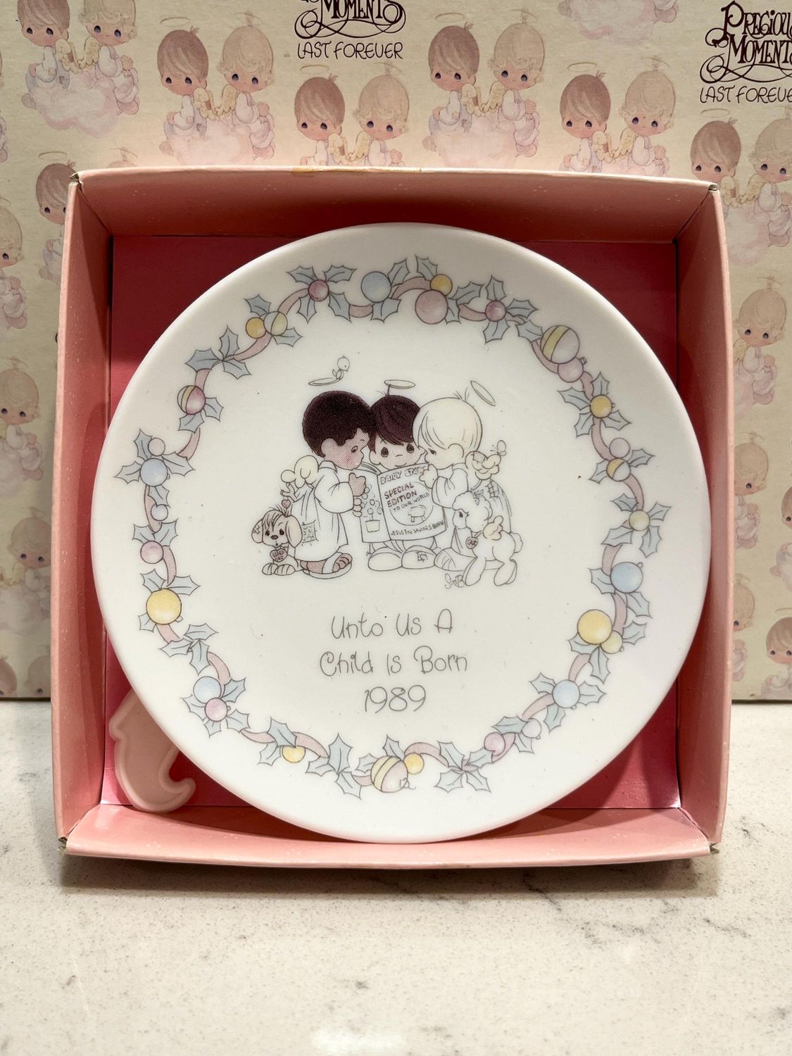 Precious Moments 1989 Unto Us a Child Is Born Mini Plate #222216