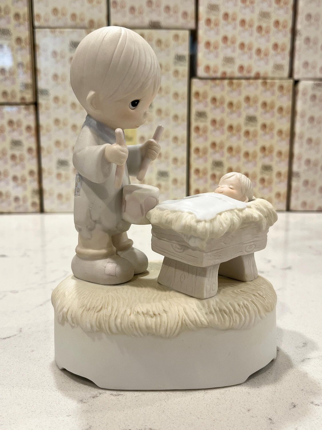 Precious Moments I&#39;ll Play My Drum For Him Music Box #2355