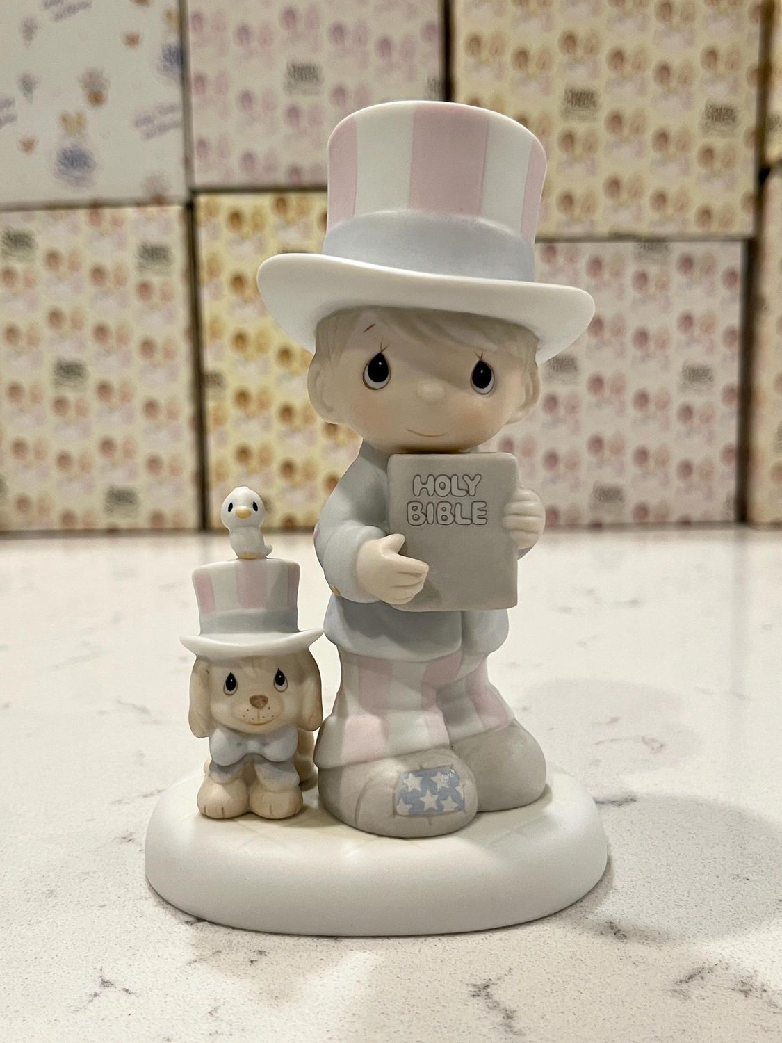 Precious Moments God Bless America 1986 Limited Edition #102938 *Signed by Sam Butcher*