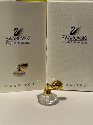Swarovski Crystal Memories Mini Atomizer #173388 Perfume Bottle 18k gold