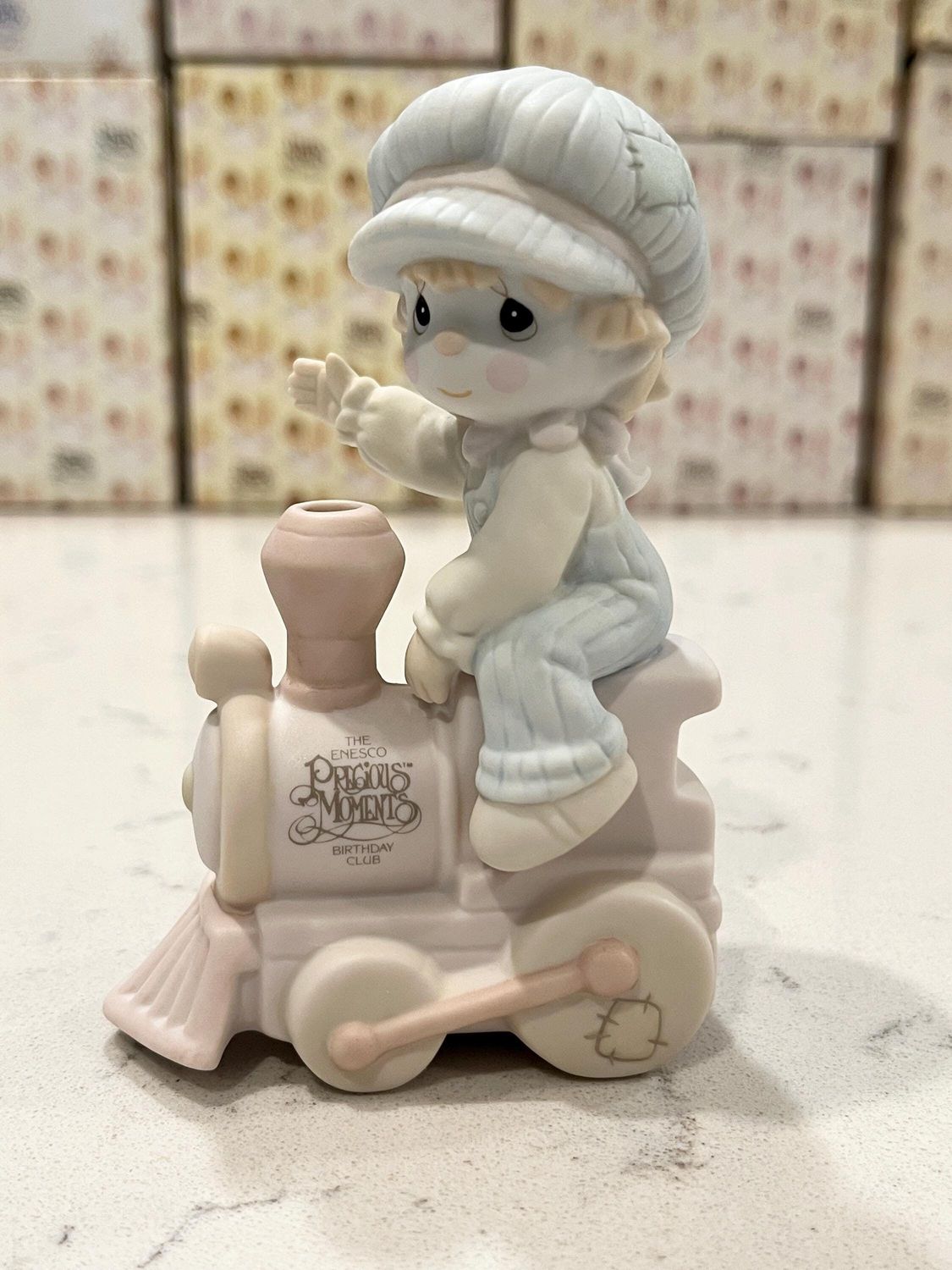 Precious Moments All Aboard for Birthday Fun 1992 Charter Member Birthday Club Figure B0107