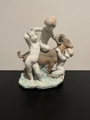 Lladro Boys Playing with Goat #1129 **Rare Find**
