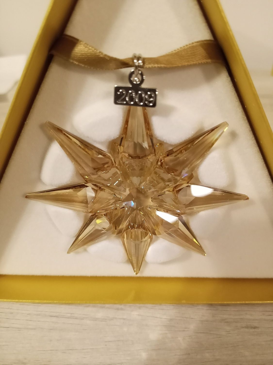 Swarovski 2009 Gold Christmas Ornament
