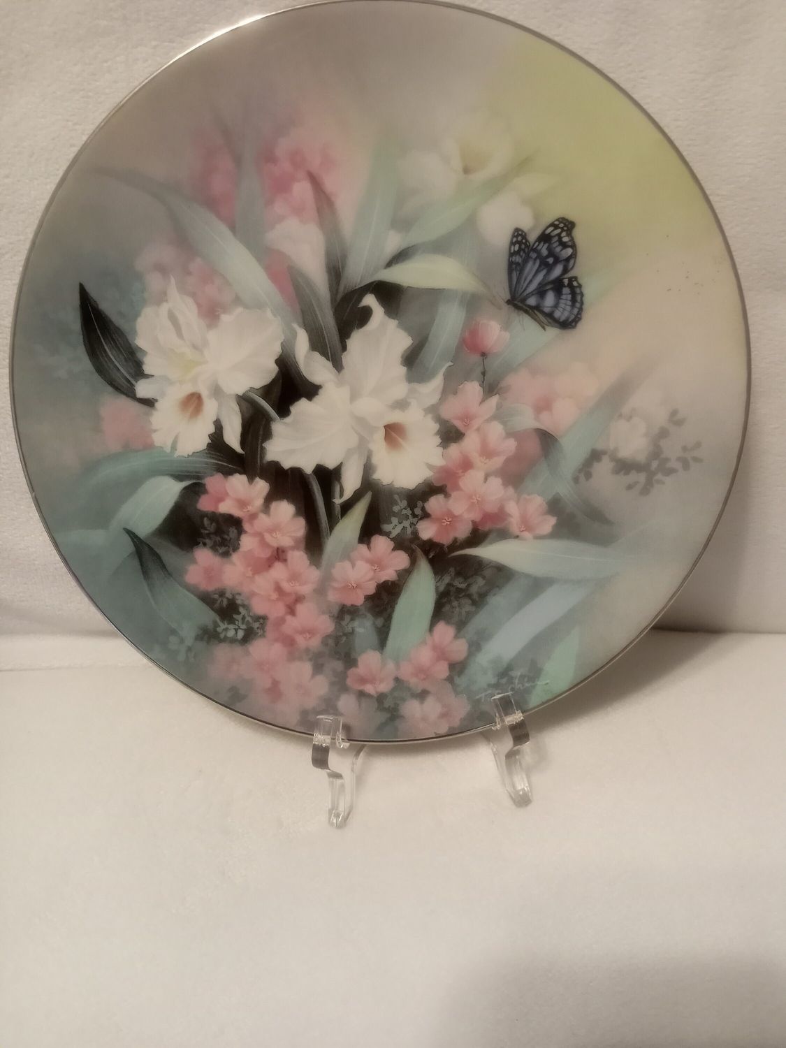 Edwin Knowles Butterfly Plate &quot;Sapphire Wings&quot; by Tan Chun Chiu