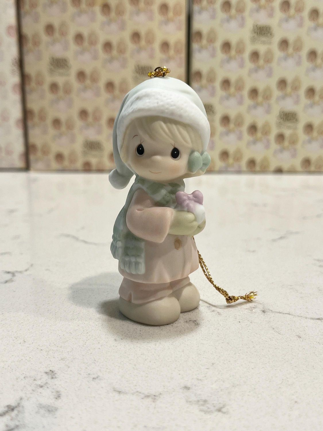 Precious Moments 1999 May All Your Christmases Be White Girl Ornament #521302R