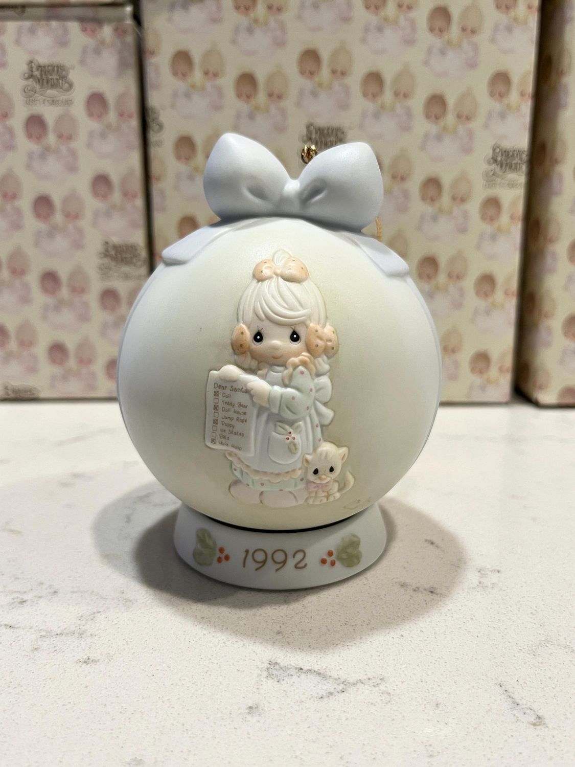 Precious Moments 1992 But the Greatest of These is Love Ball Ornament #527734