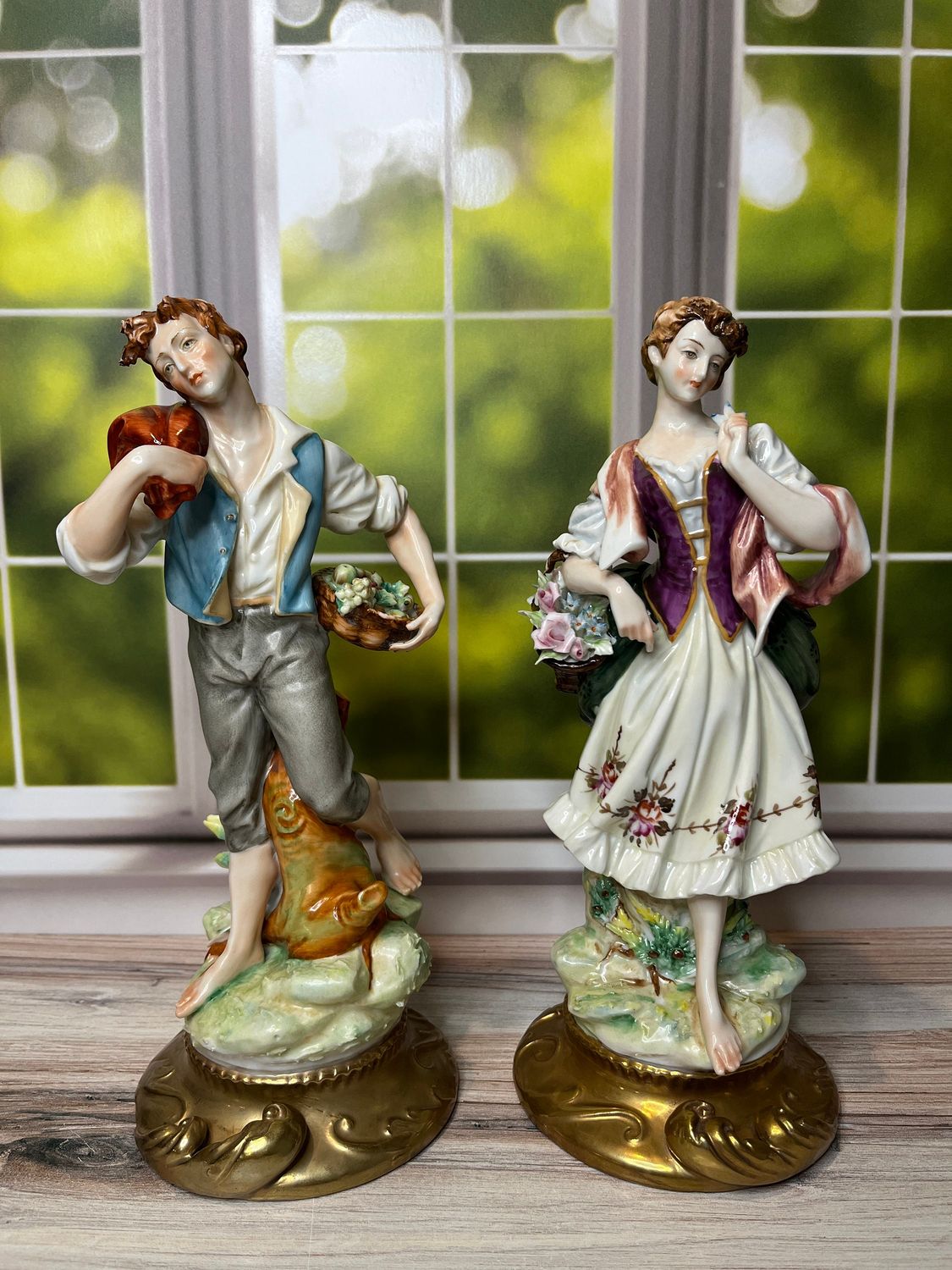 Man and Woman Figures in Capodimonte Style