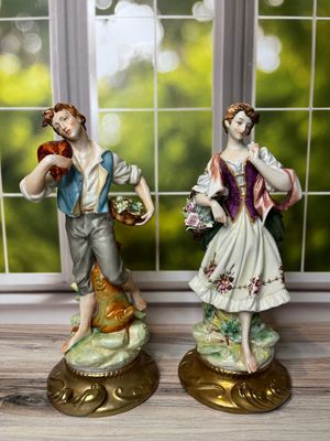 Man and Woman Figures in Capodimonte Style