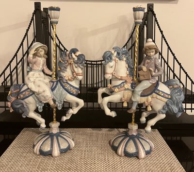 Lladro Carousel Canter and Charm Figures #5732 &amp; #5731