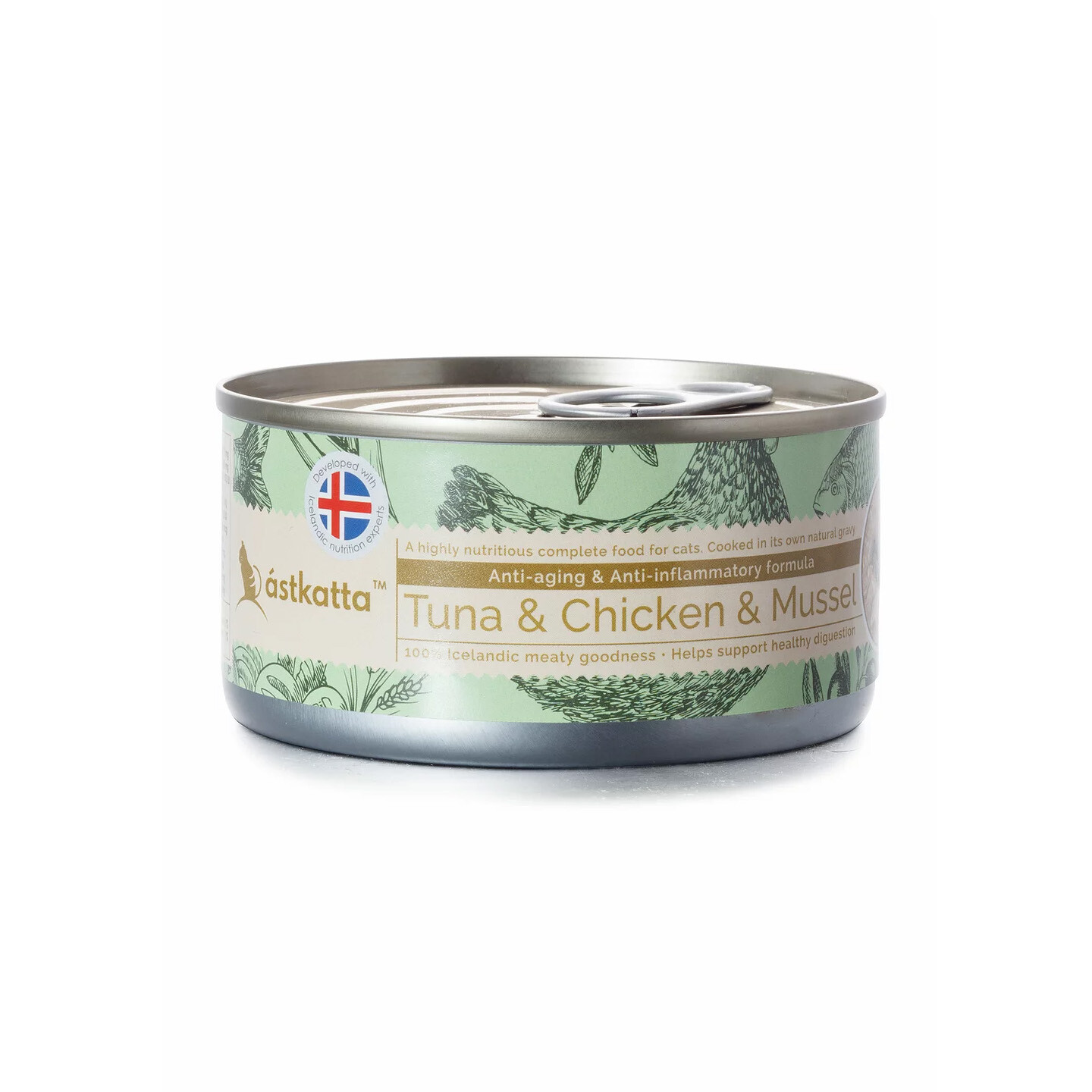 Astkatta 白鰹吞拿魚新鮮走地雞肉綠唇胎貝主食配方