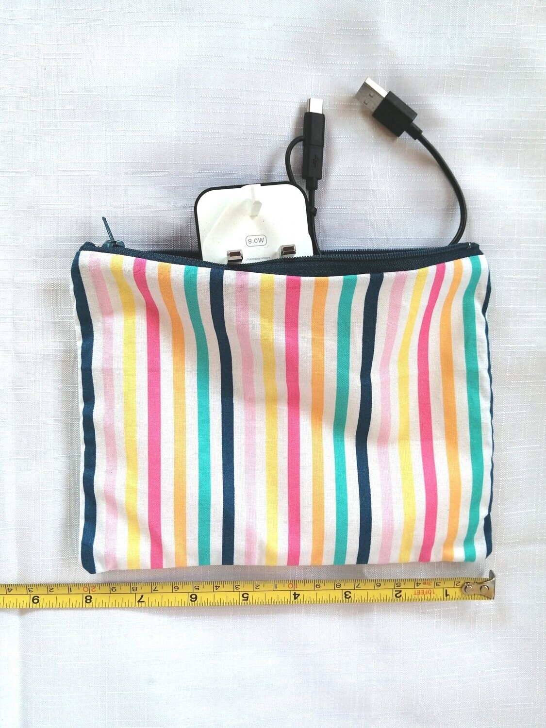 Zipped pouch/make-up bag - Summer Stripes