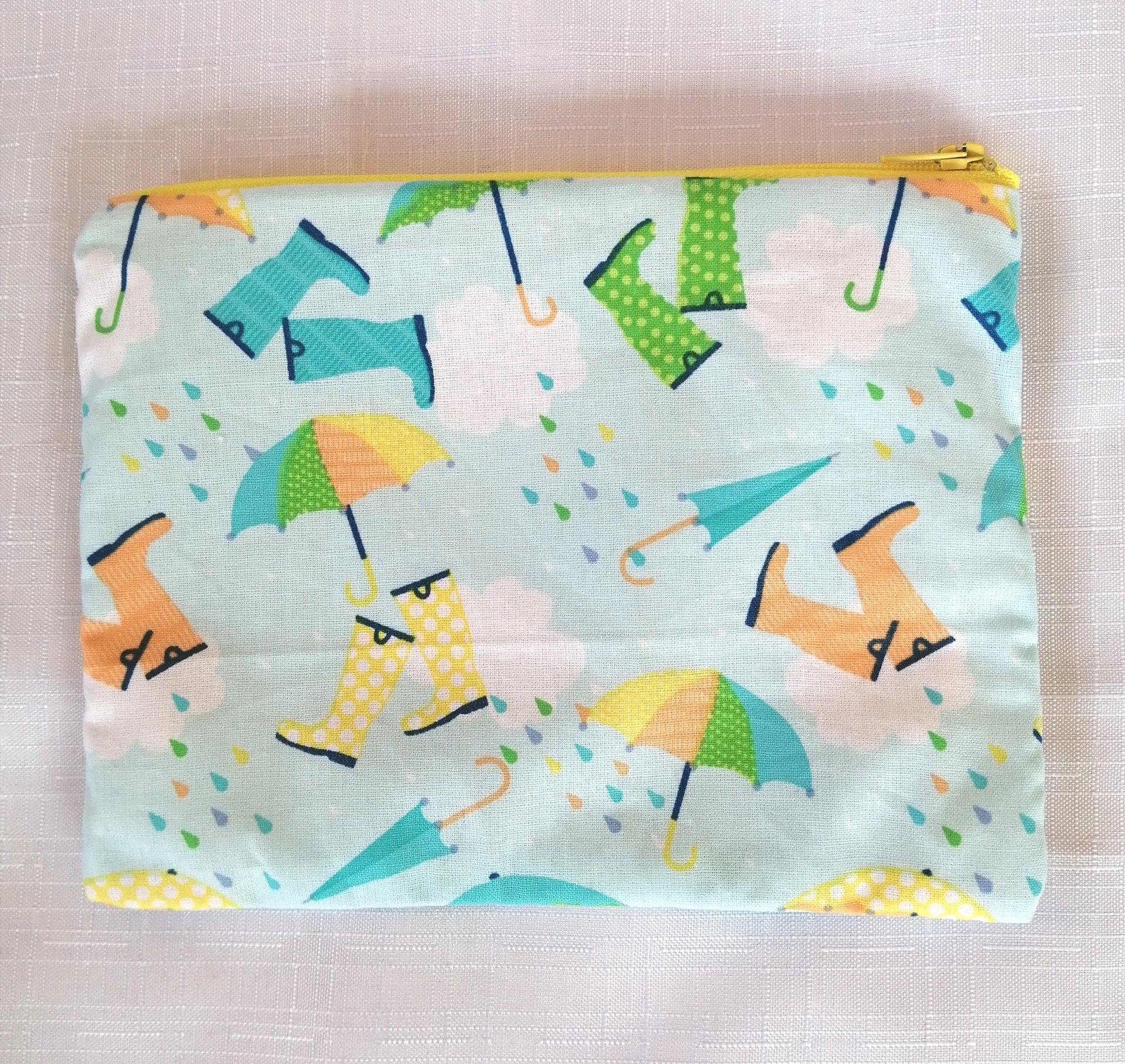 Zipped pouch / make-up bag - Brollies and Wellies