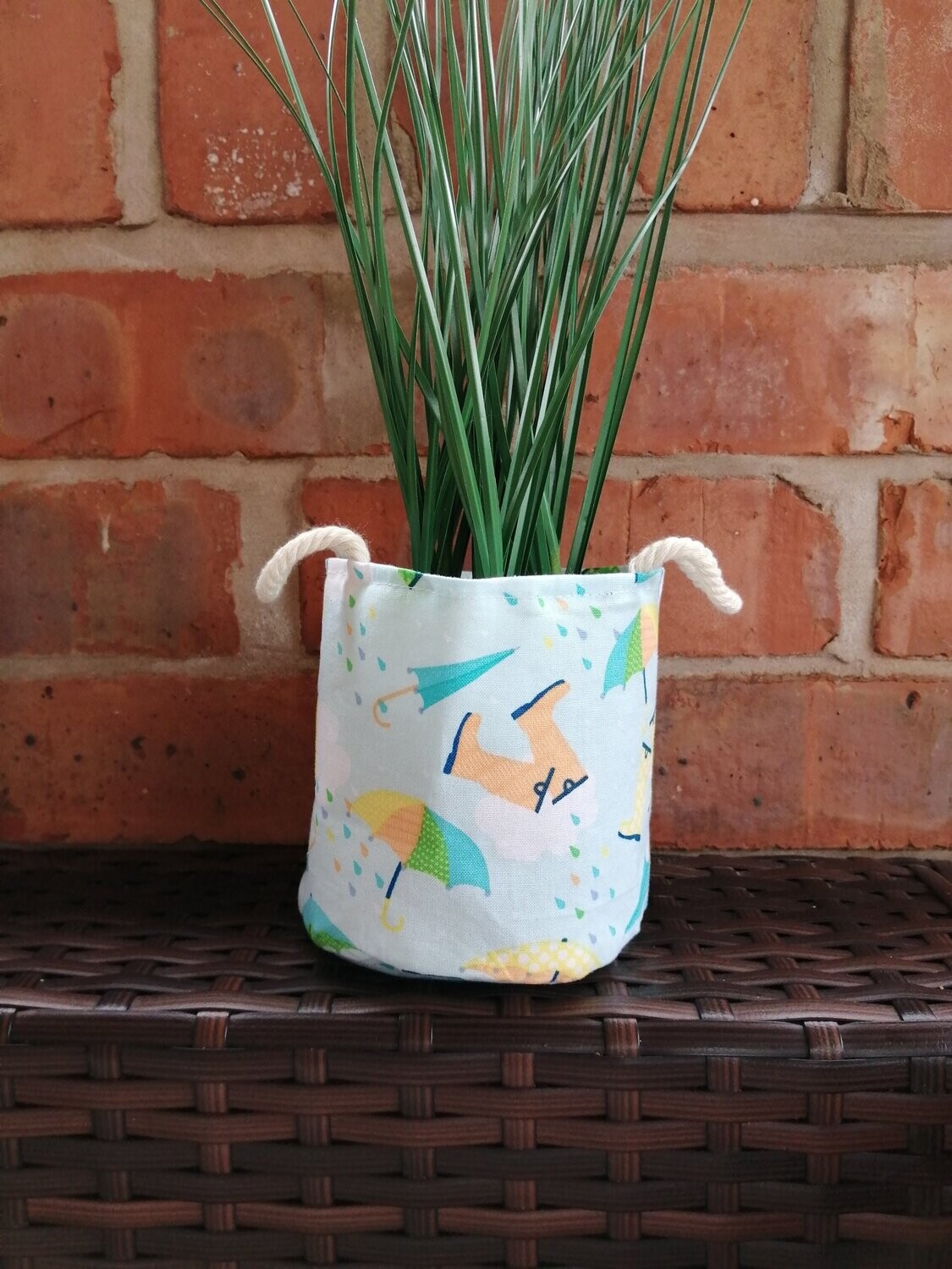 Small Basket  - Brollies and wellies print