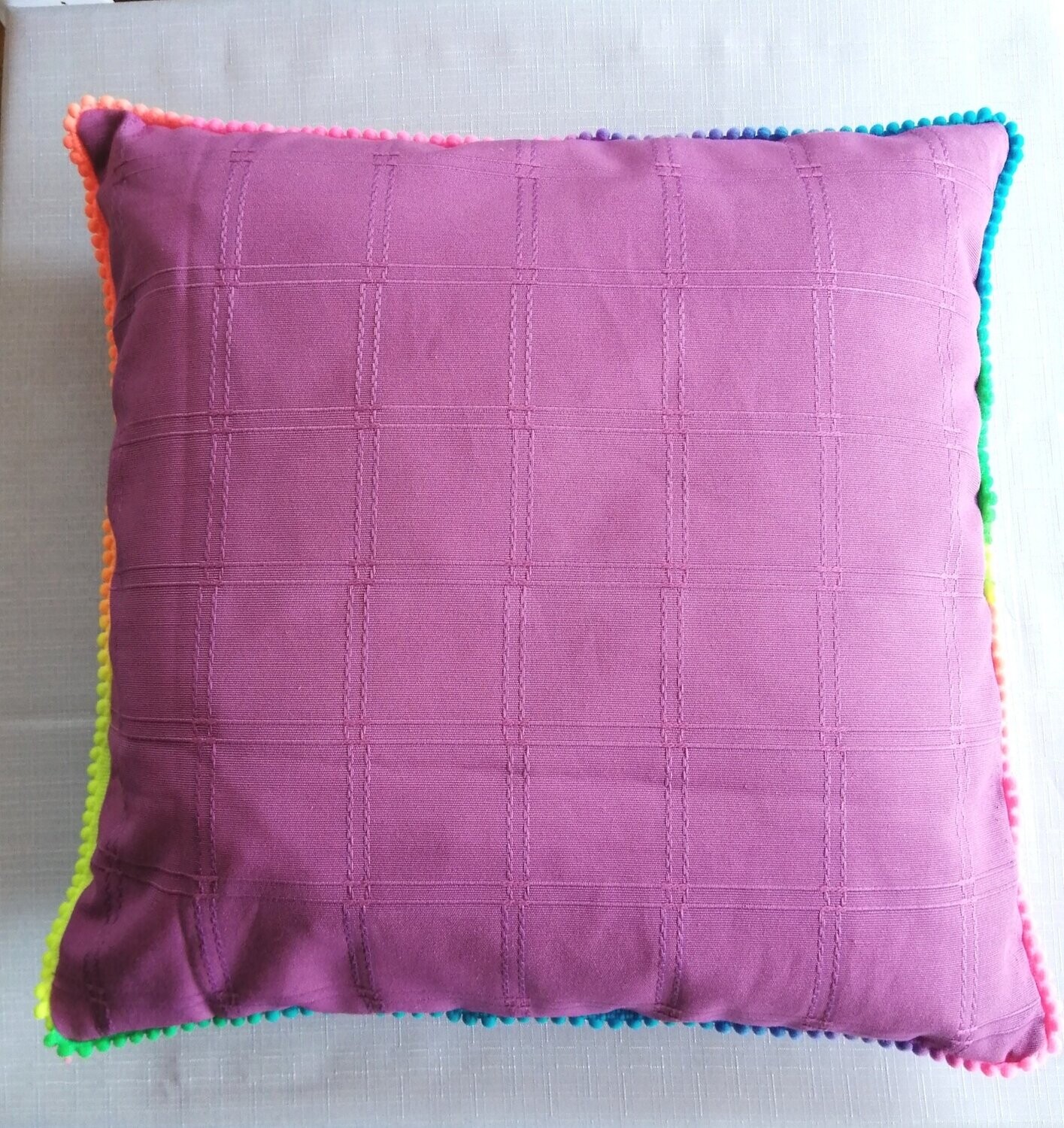 Cushion Cover - Rainbow pompoms