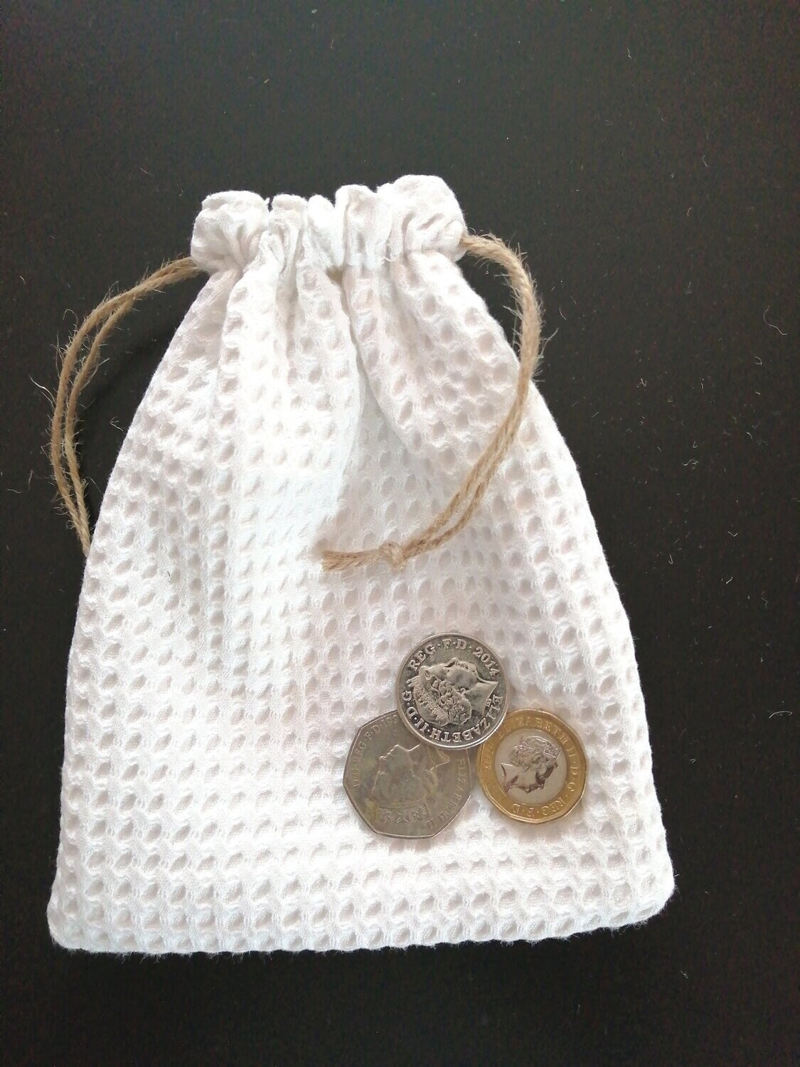 Small Drawstring Pouch/Gift Bag 5 x 6 inches - White