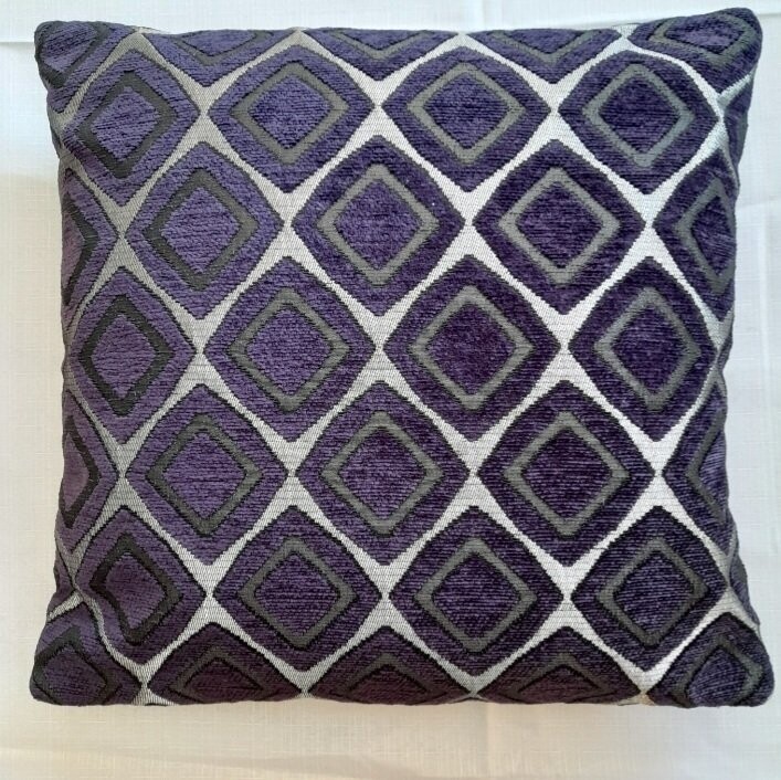 Cushion Cover - Purple, black and silver