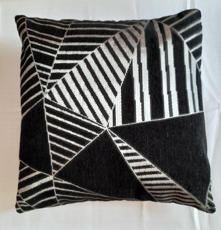 Cushion Cover - Black and silver