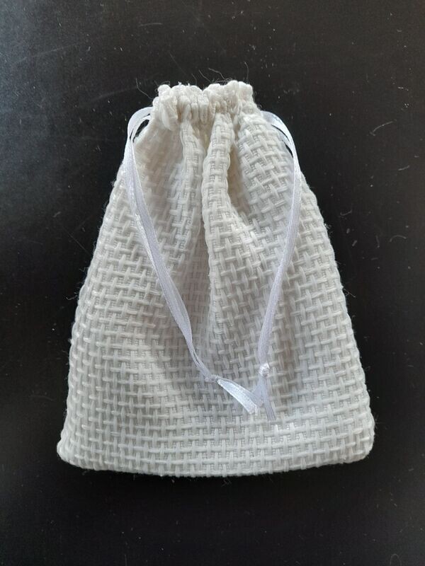 Small Drawstring Pouch/Gift Bag 4 x 5 inches - White