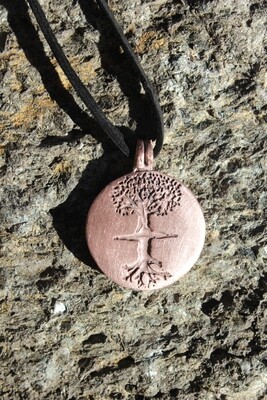 TREE OF LIFE ROUND COPPER TALISMAN WITH BALE
