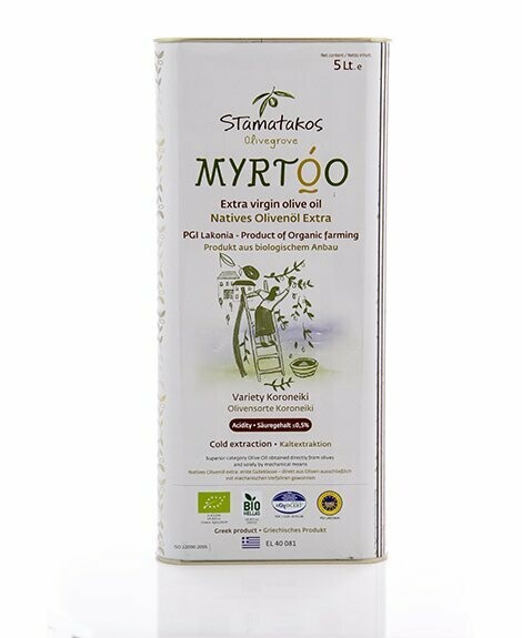 Stamatakos Myrtoo Bio-Olivenöl nativ extra 5l, 2024/25 Stamatakos Myrtoo Bio-Olivenöl nativ extra 5l, 2024/25