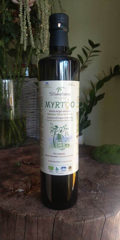Stamatakos Myrtoo Bio-Olivenöl nativ extra 750ml, 2025 Stamatakos Myrtoo Bio-Olivenöl nativ extra 750ml, 2025
