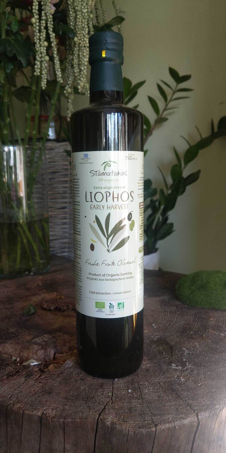 Stamatakos Liophos frühe Ernte Bio-Olivenöl nativ extra 750ml , 2024
