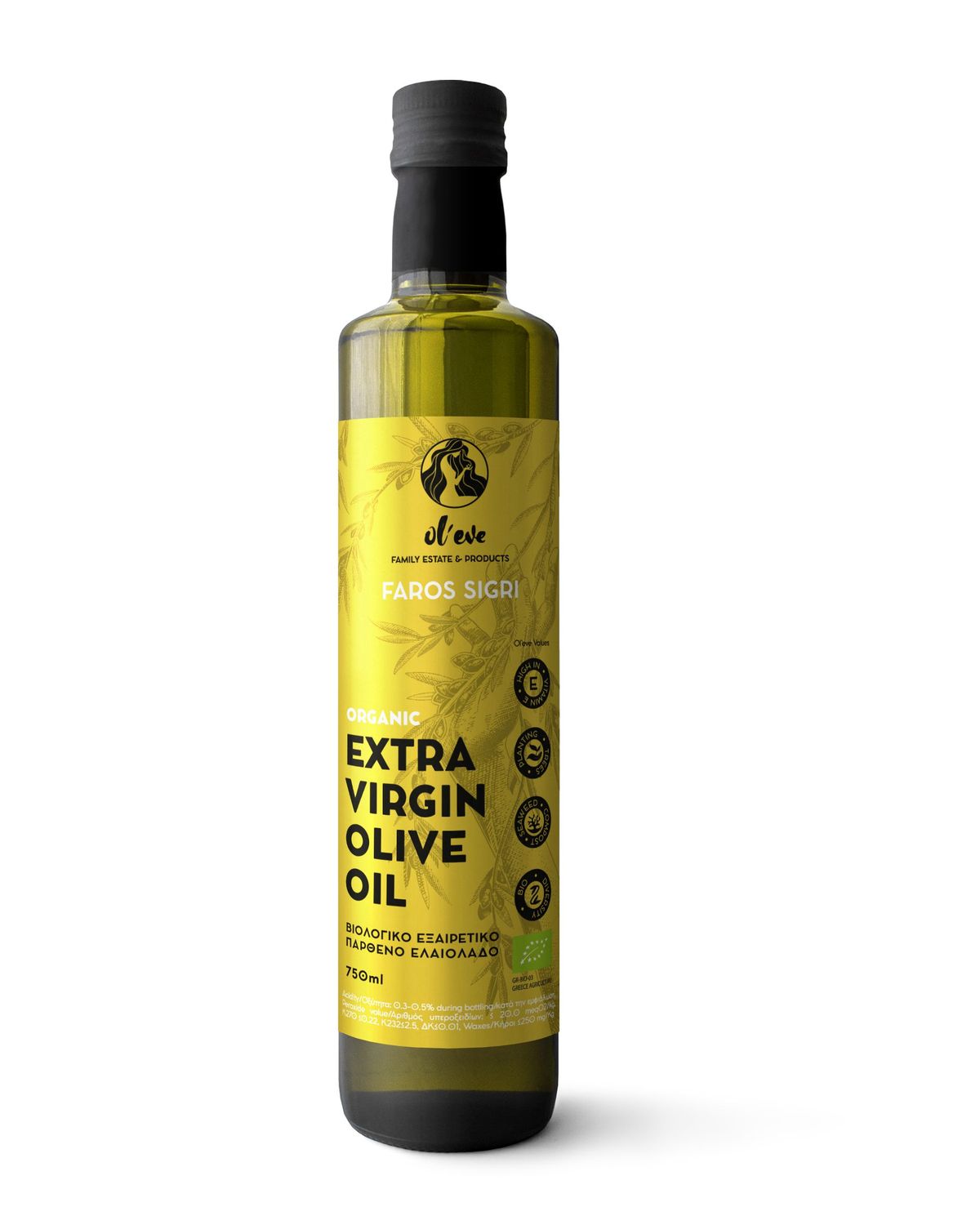 Ol'eve Faros Sigri Bio-Olivenöl nativ extra 750ml, 2025
