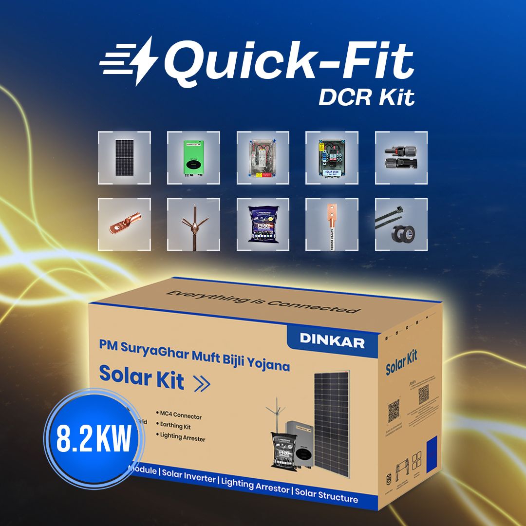 DINKAR Quick-Fit 7.7 Kw On Grid Solar Kit Single Phase DCR |SPGS7700 3PHDCR