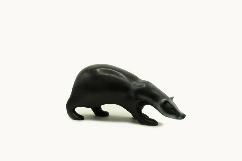 Badger- David Meredith- Bronze Sculpture Side View