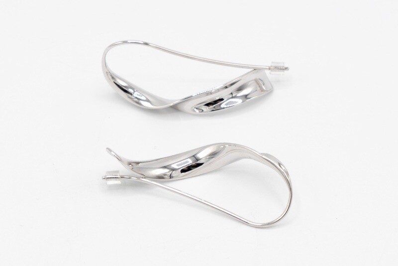 Contemporary Statement Silver Earrings