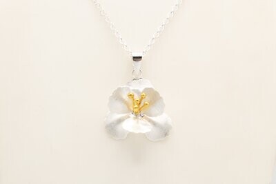 Cherry Blossom Silver & Gold Pendant
