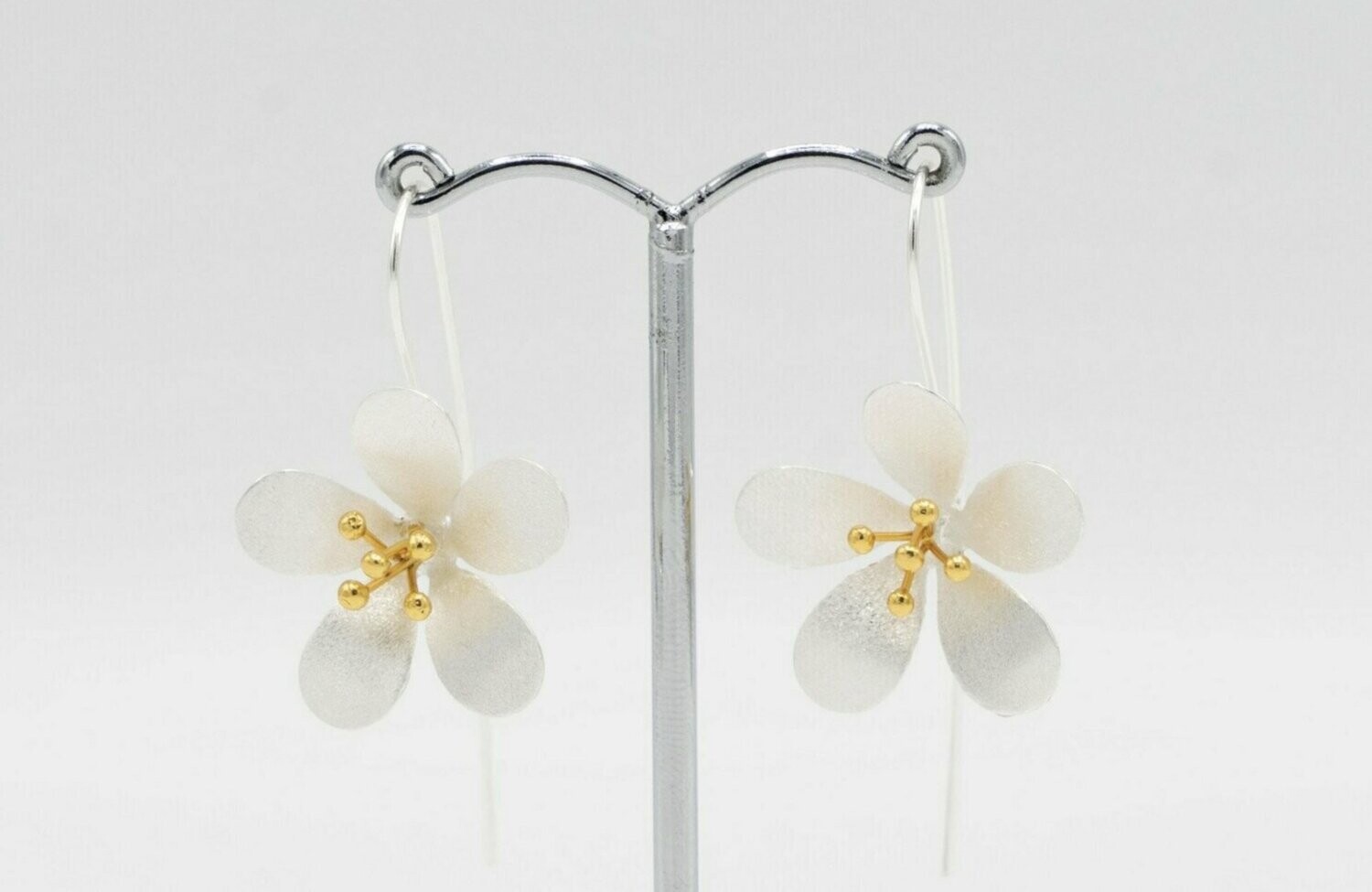 Blossom Drop Silver & Gold Earrings