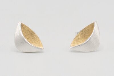 Contemporary silver & gold studs