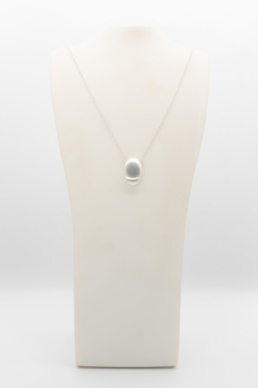 Contemporary Simple Dome Silver Pendant