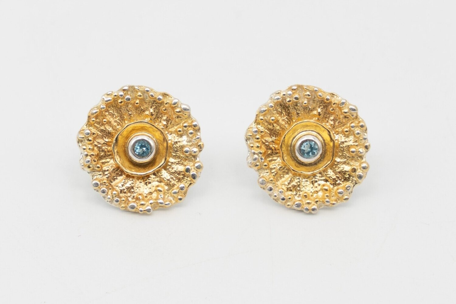 Contemporary Gold & Topaz Earrings