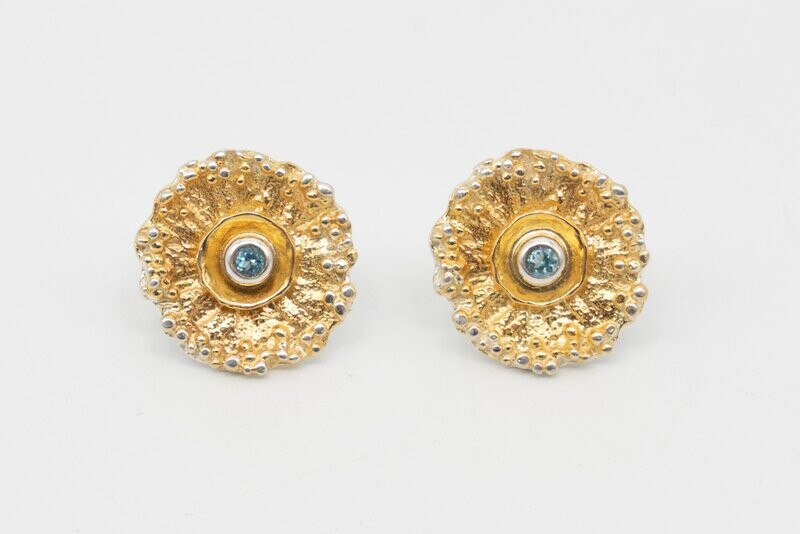Contemporary Gold & Topaz Earrings- Eva Stone