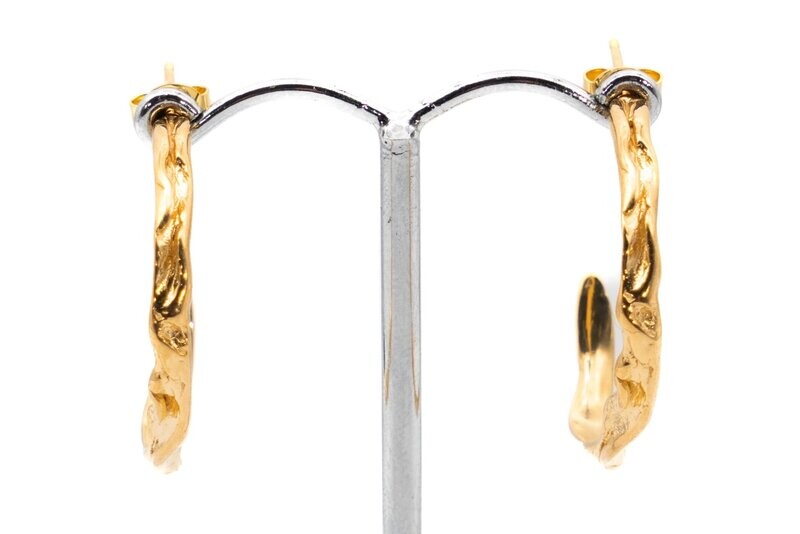 Gold Hoop Wave Earrings- Deborah Blythe