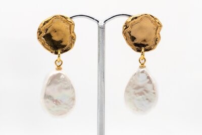 Gold & Pearl Stylish Drop Earrings