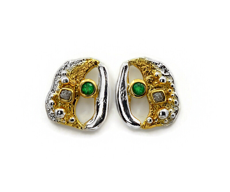 Stunning Diamond & Emerald Earrings- Eva Stone