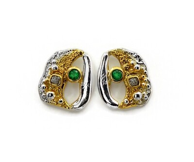 Stunning Diamond & Emerald Earrings- Eva Stone