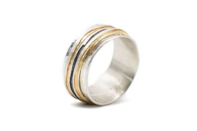 Wide Contemporary Spinng Ring